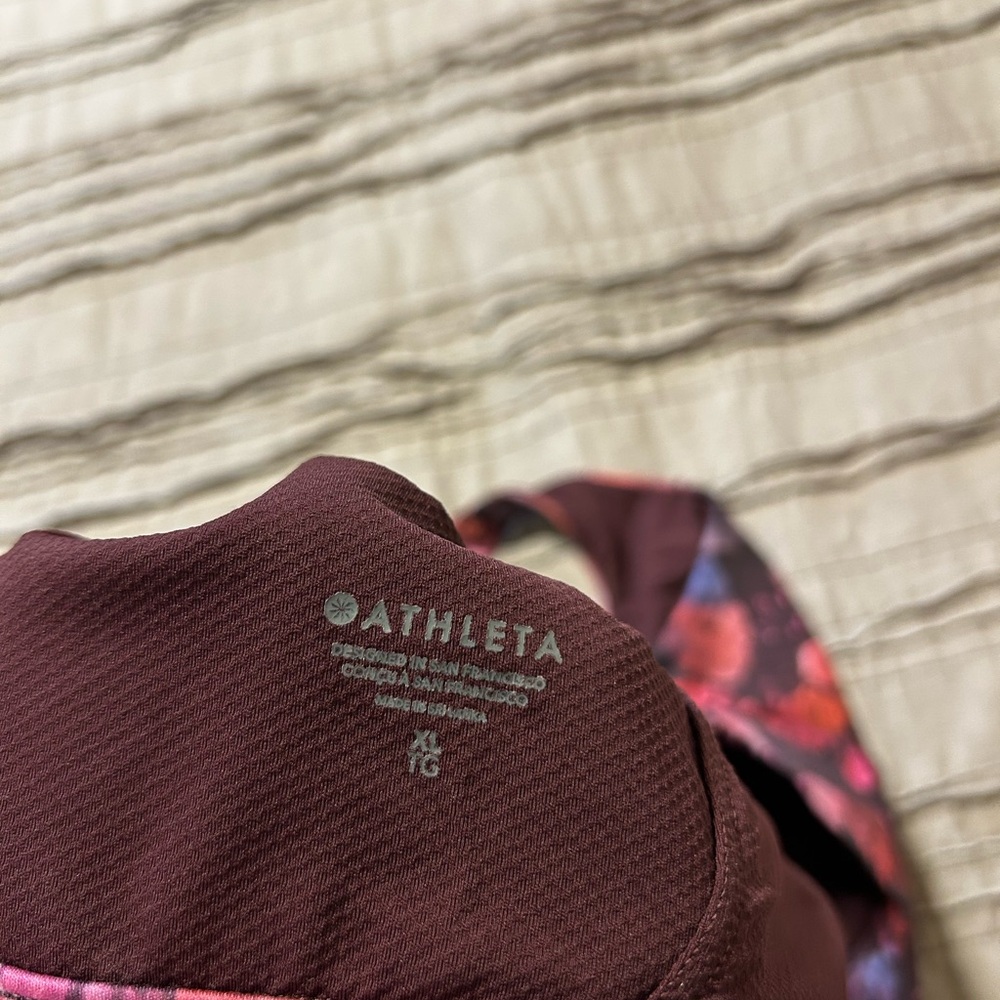 Athleta Exhale Sports Bra Dappled Bloom Pink Printed Floral Yoga - Size XL - Picture 3 of 3